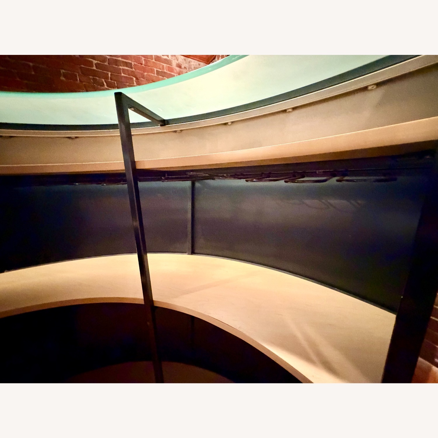 Modern Curved Glass Bar + 5 Swivel Stools - image-5