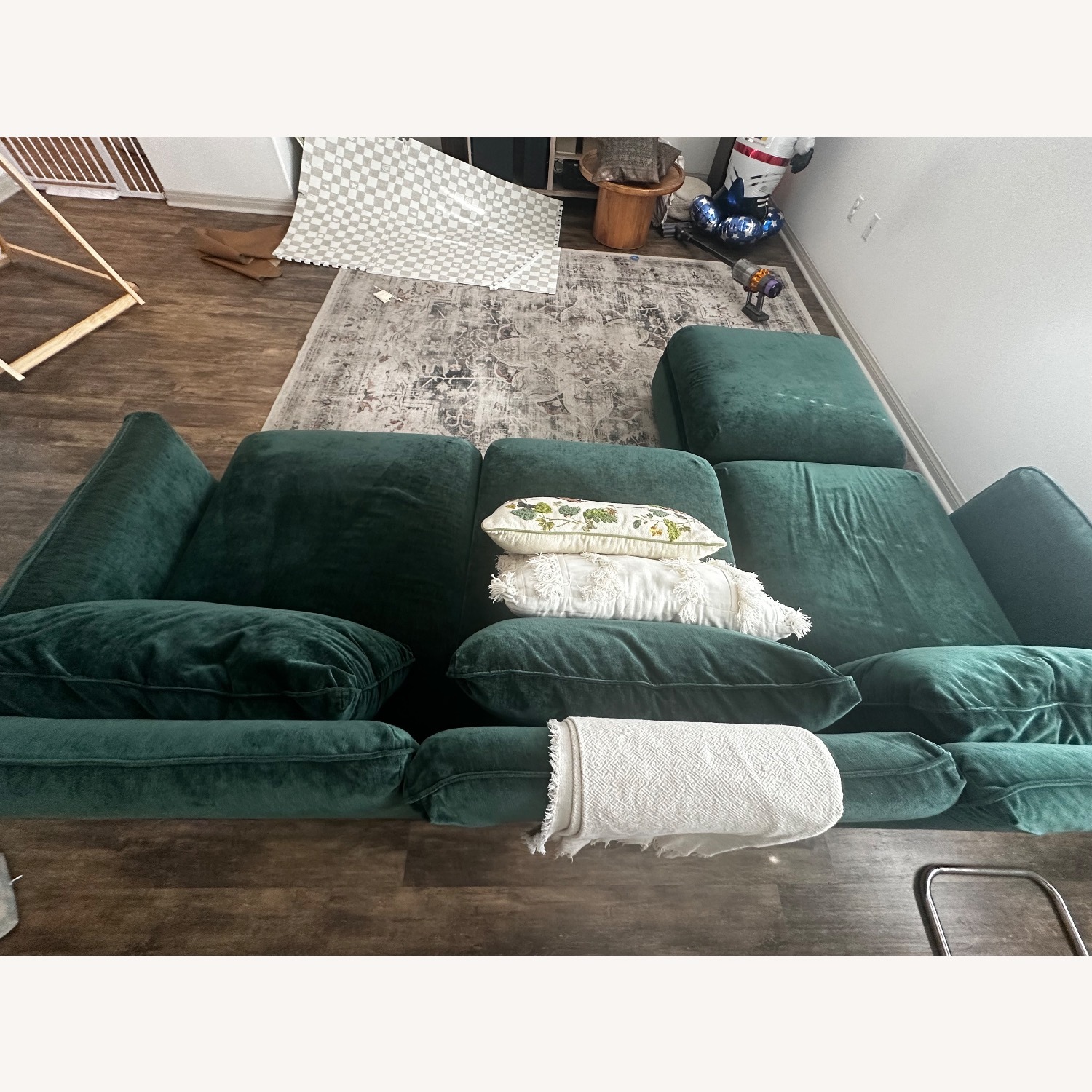 IKEA Green Velvet 3+ Piece Sectional - image-9