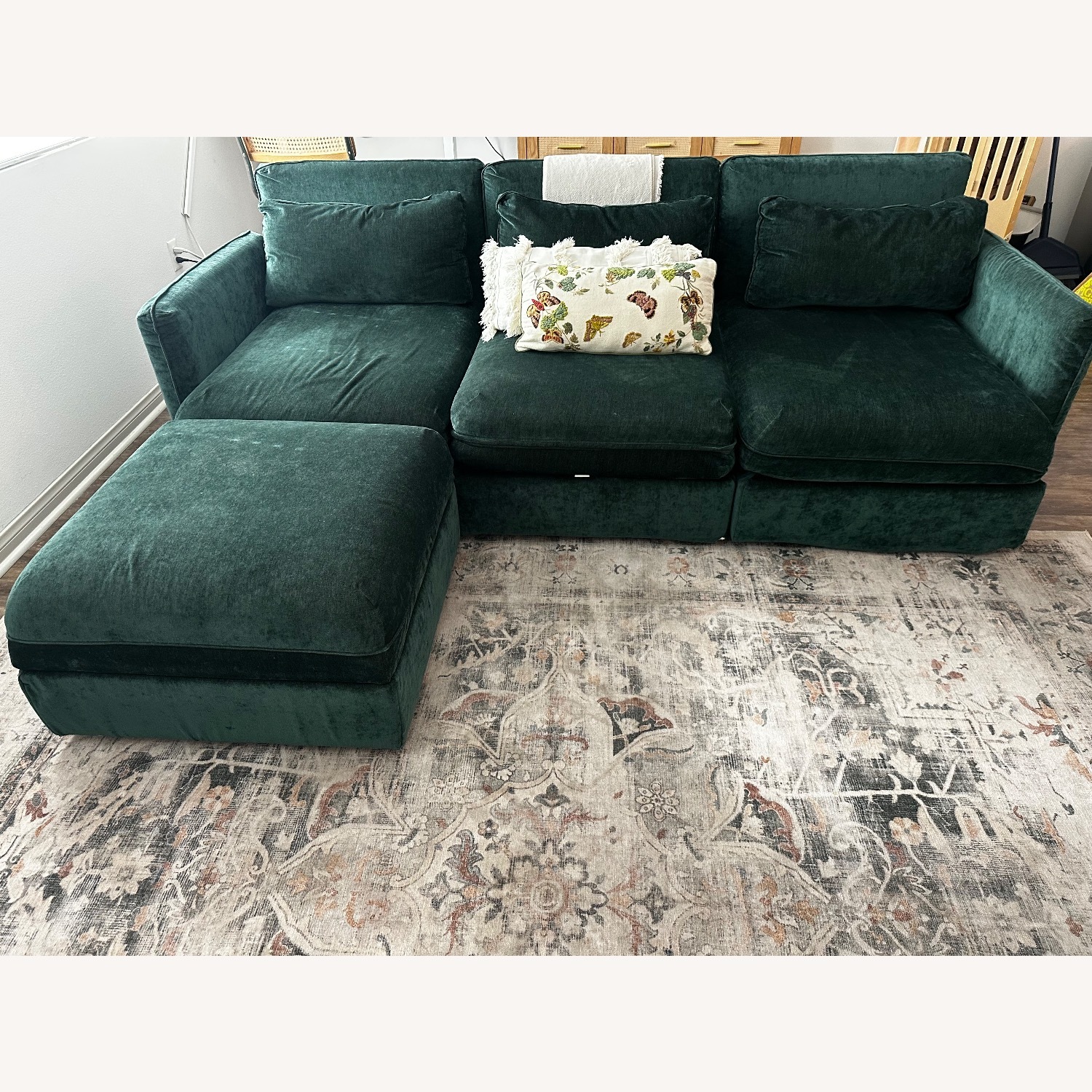 IKEA Green Velvet 3+ Piece Sectional - image-5