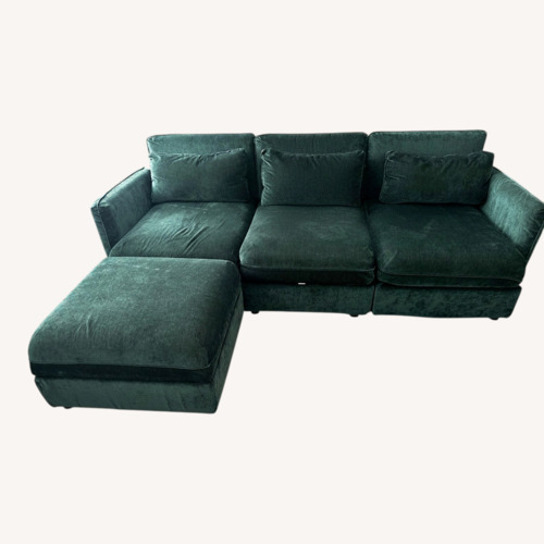 Used IKEA Green Velvet 3+ Piece Sectional for sale on AptDeco