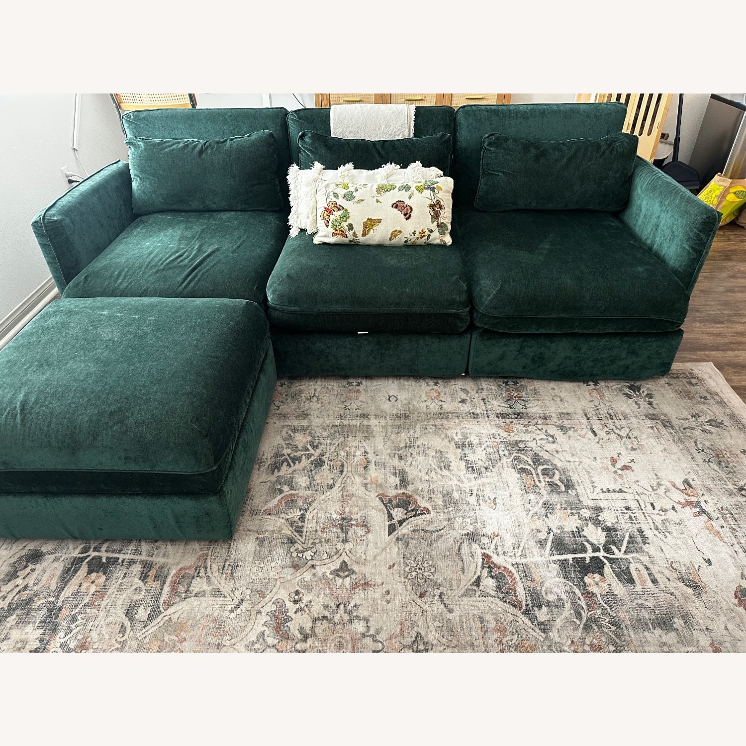 IKEA Green Velvet 3+ Piece Sectional - image-6