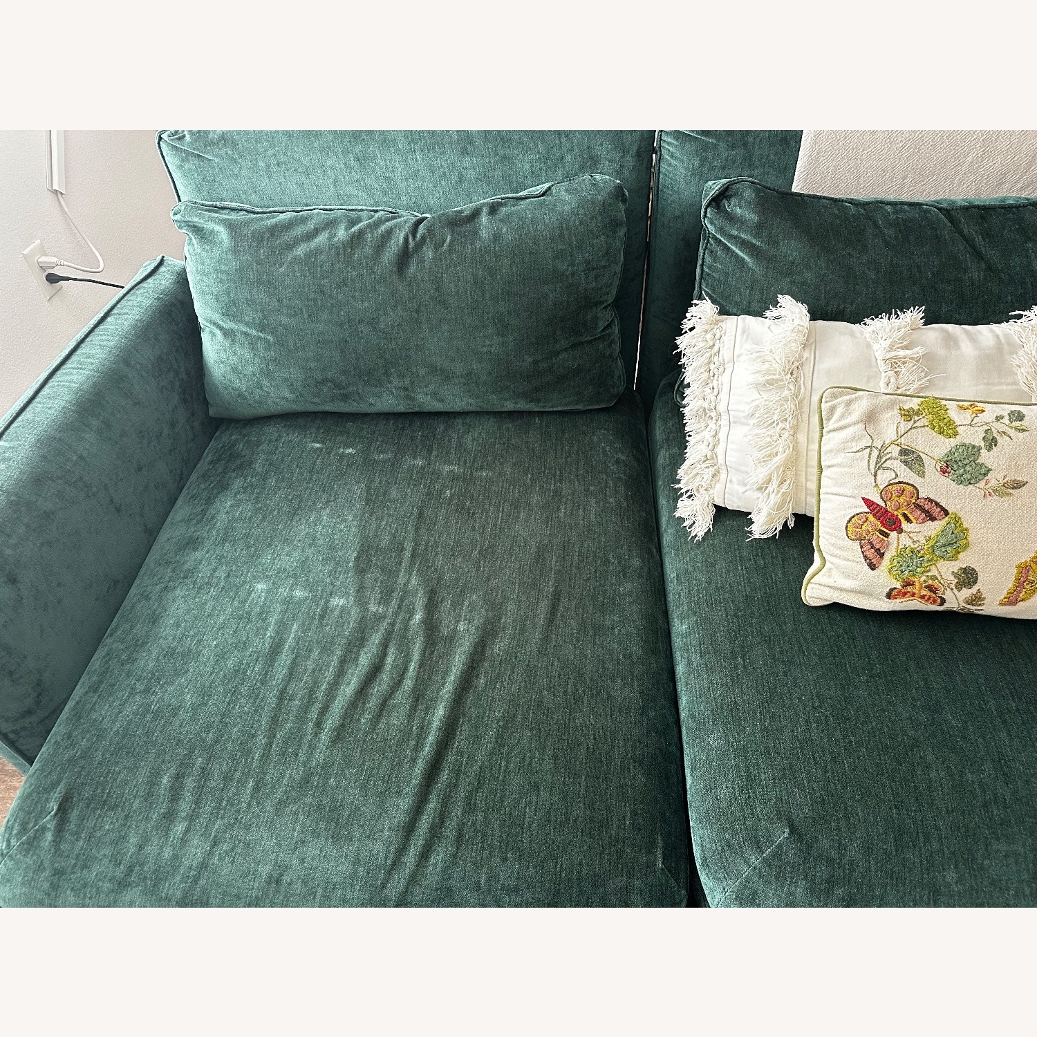IKEA Green Velvet 3+ Piece Sectional - image-8