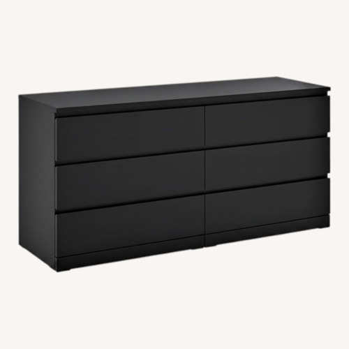 Used IKEA MALM Black Wood Dresser for sale on AptDeco