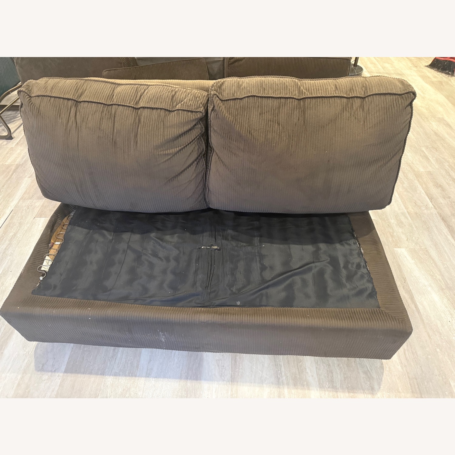 Dark Brown Fabric 3+ Piece Sectional - image-2