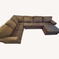 Dark Brown Fabric 3+ Piece Sectional