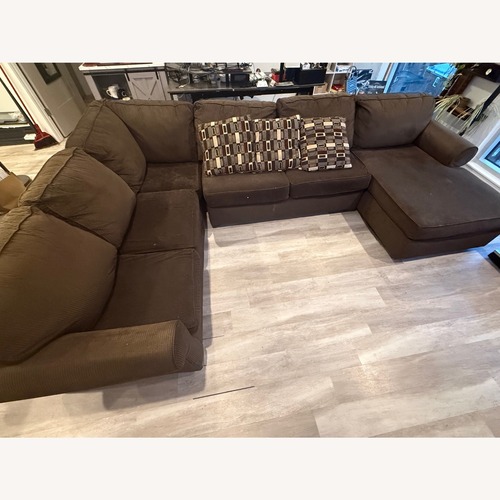 Used Dark Brown Fabric 3+ Piece Sectional for sale on AptDeco