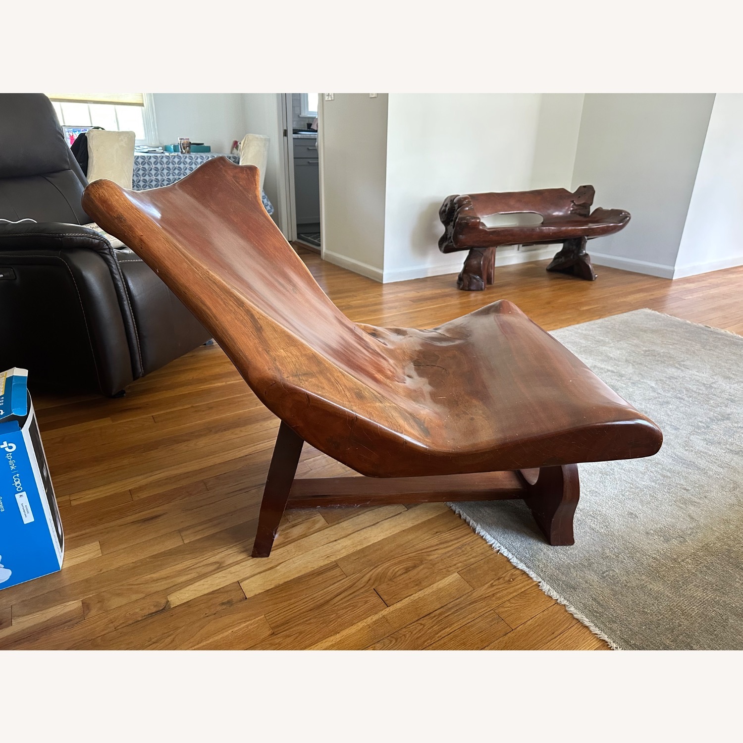 Philippine Narra Chair Dark Brown Wood Bench - image-2