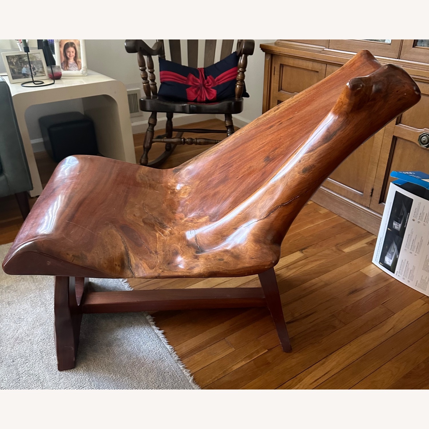 Philippine Narra Chair Dark Brown Wood Bench - image-3