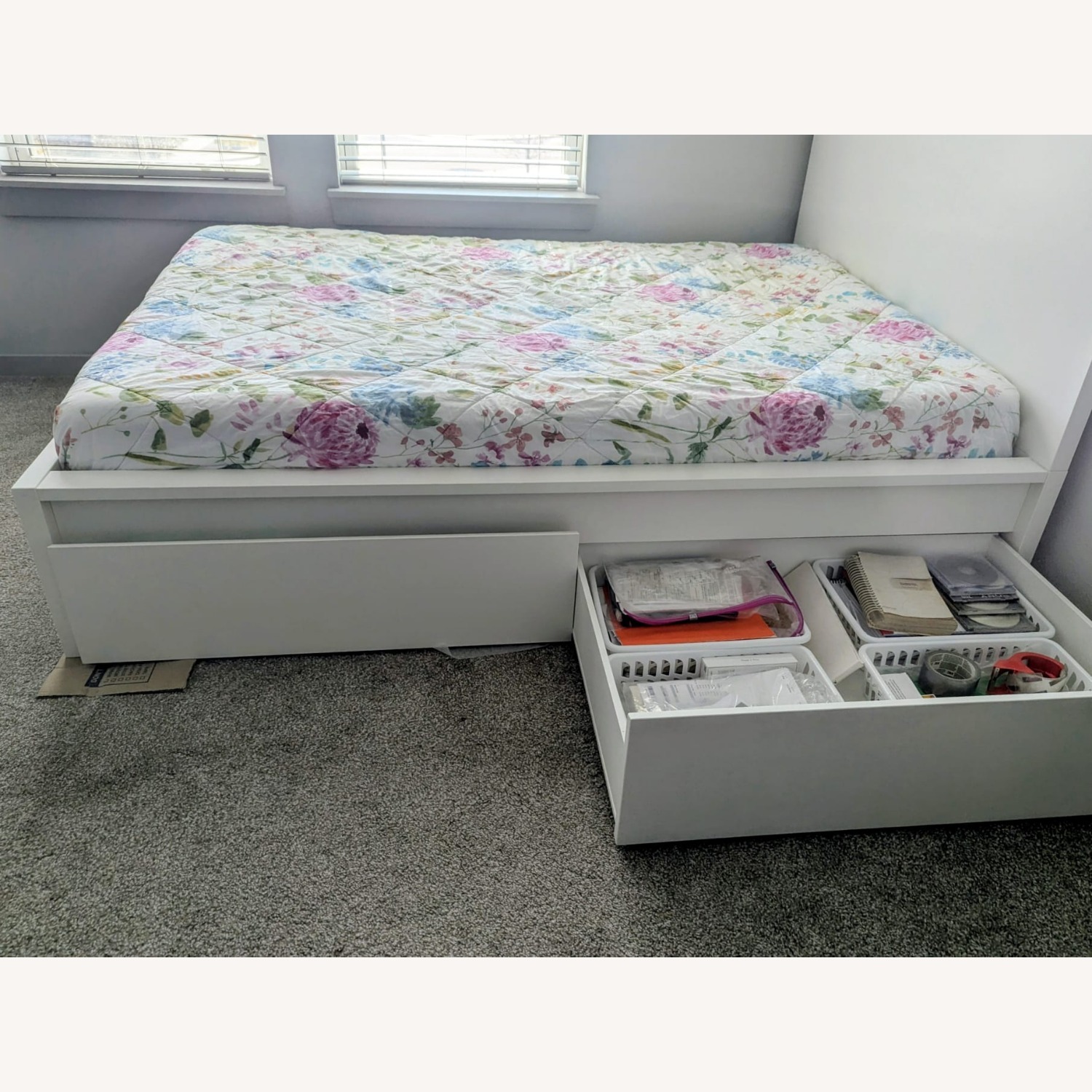 IKEA MALM White Bed Frame and Storage - image-2