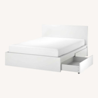 IKEA MALM White Bed Frame and Storage
