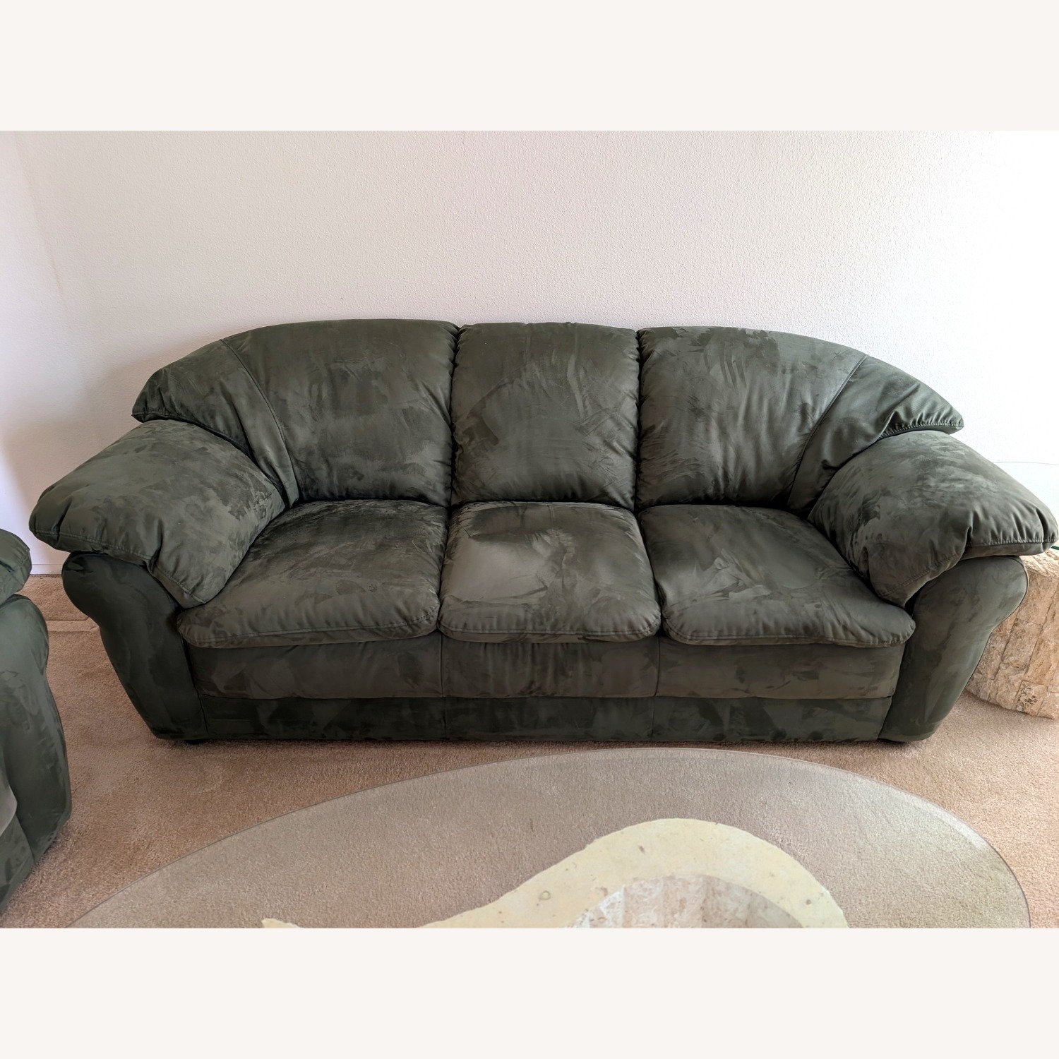Hunter Green Microsuede Sofa — Deep & Plush - image-1