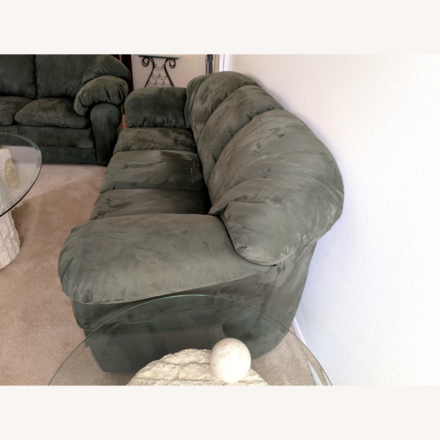 Hunter Green Microsuede Sofa — Deep & Plush - image-2