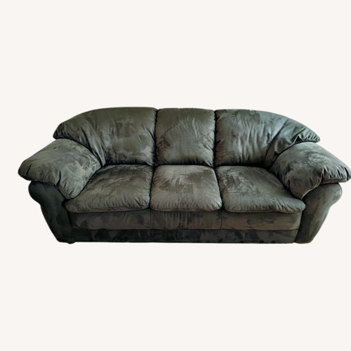 Used Hunter Green Microsuede Sofa — Deep & Plush for sale on AptDeco