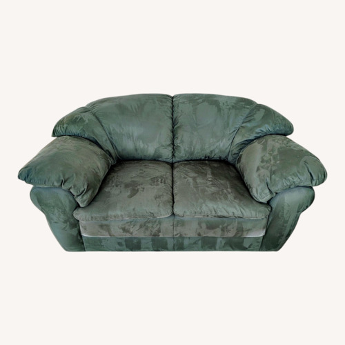 Used Hunter Green Microsuede Loveseat — Plush for sale on AptDeco