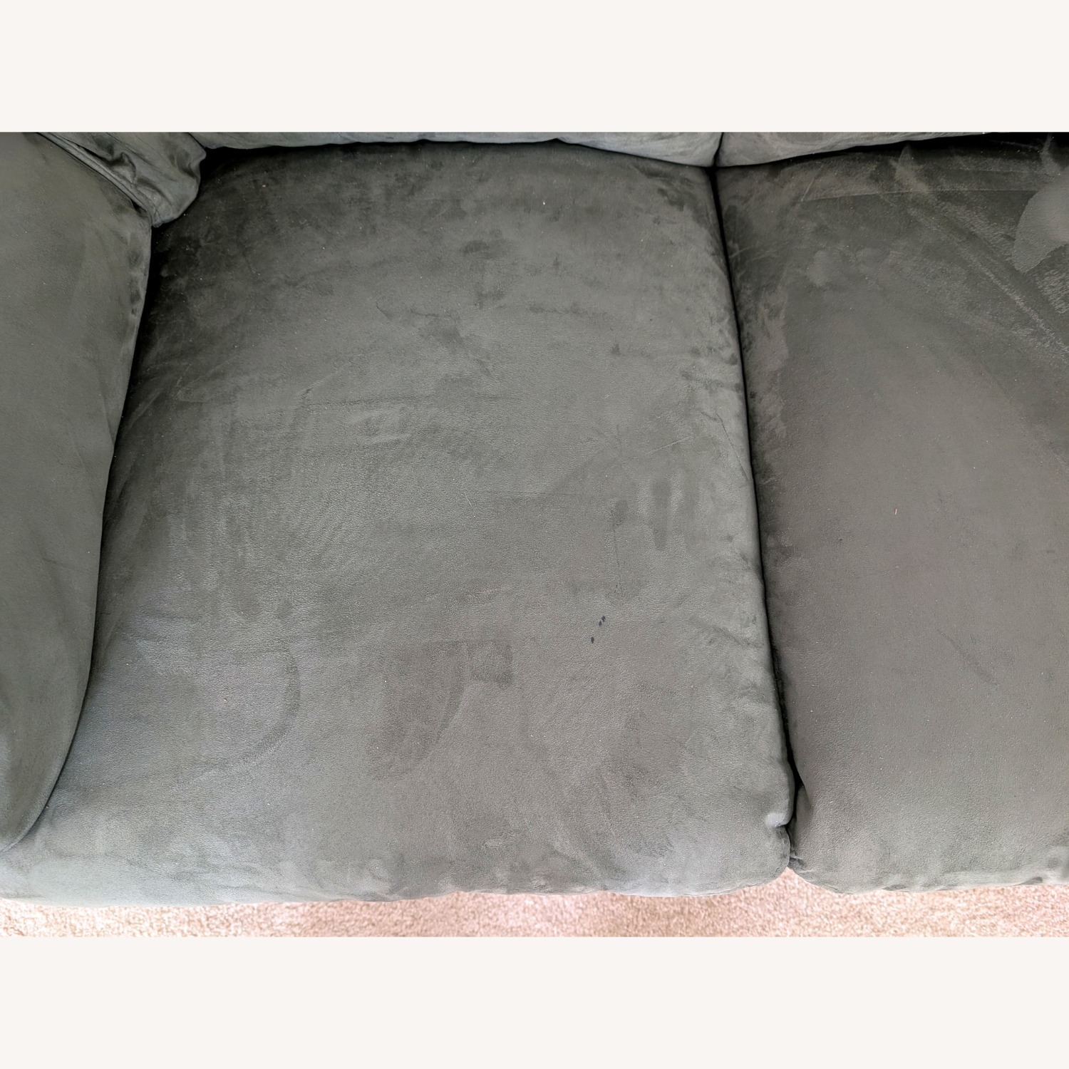 Hunter Green Microsuede Loveseat — Plush - image-2