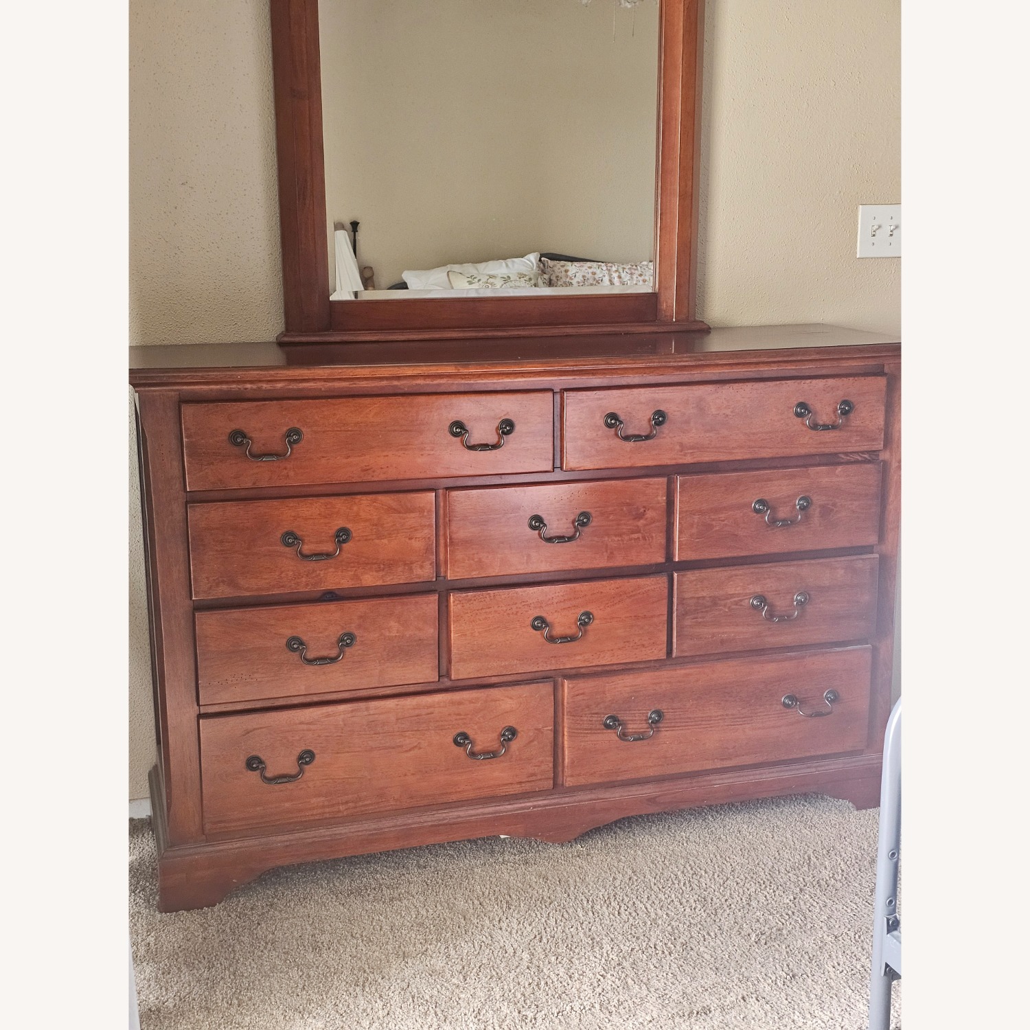 American Drew Dark Brown Wood Dresser - image-2