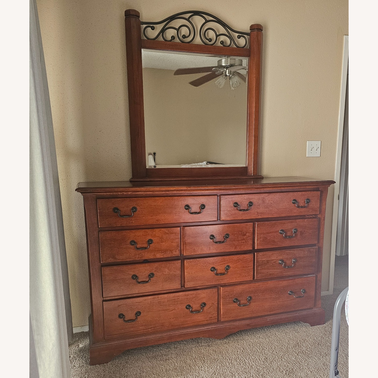 American Drew Dark Brown Wood Dresser - image-1