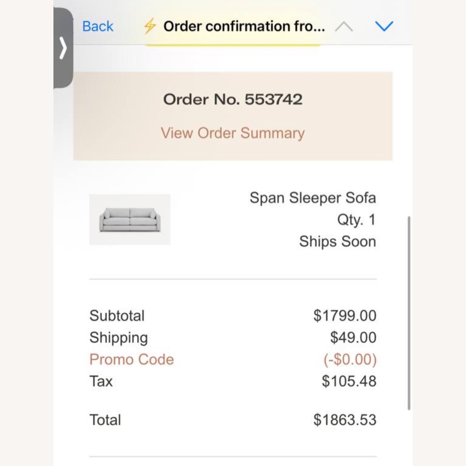 Burrow Span Sleeper Sofa Light Gray Sleeper Sofa - image-7