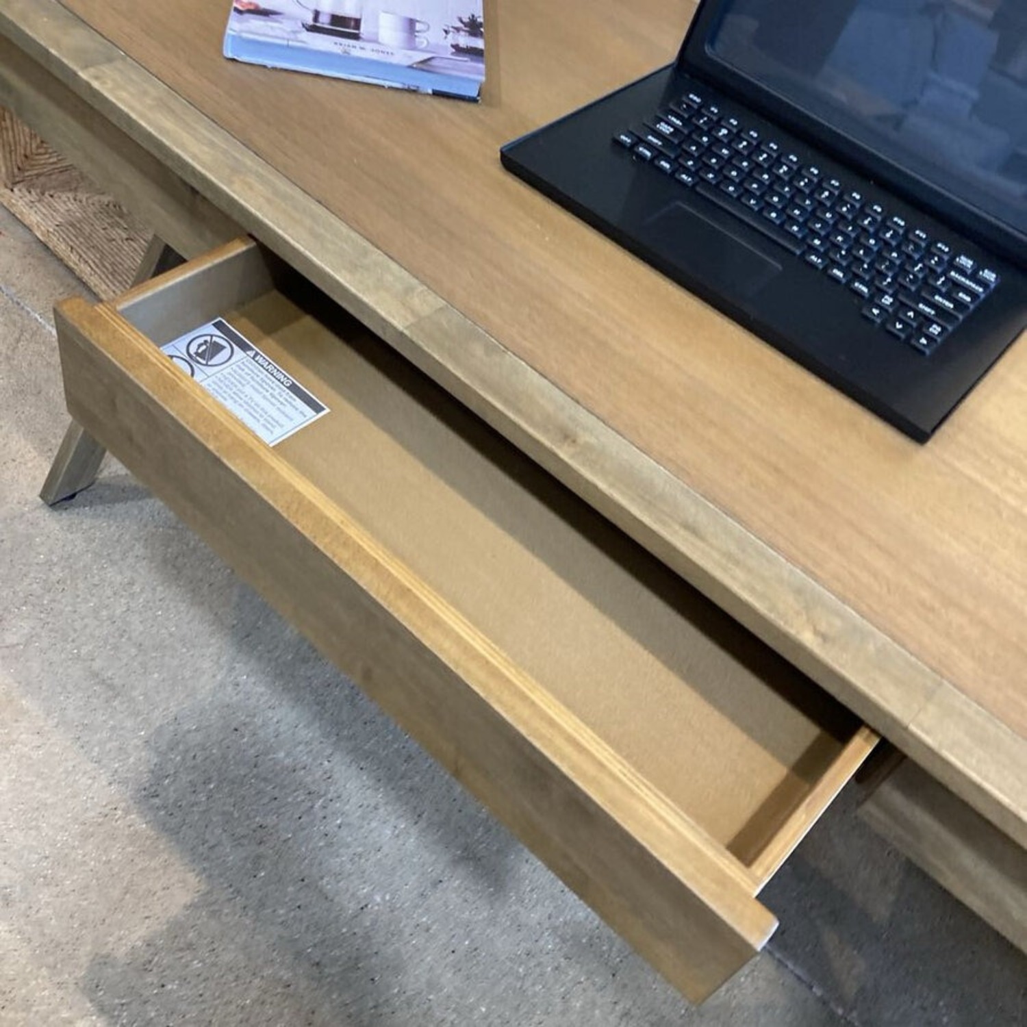 World Market Wood Campaign Desk Light Walnut - image-6