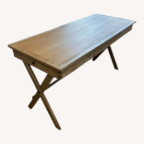 Used World Market Wood Campaign Desk Light Walnut for sale on AptDeco