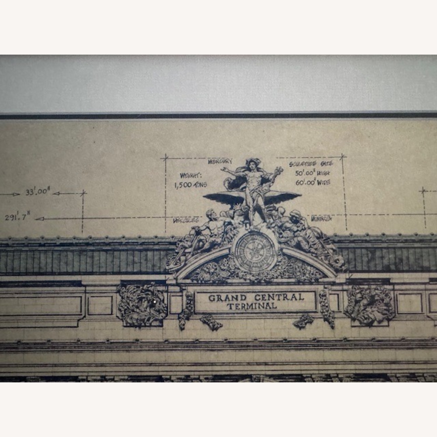 Grand Central Architectual Drawing Framed - image-4
