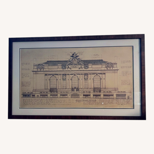 Used Grand Central Architectual Drawing Framed for sale on AptDeco