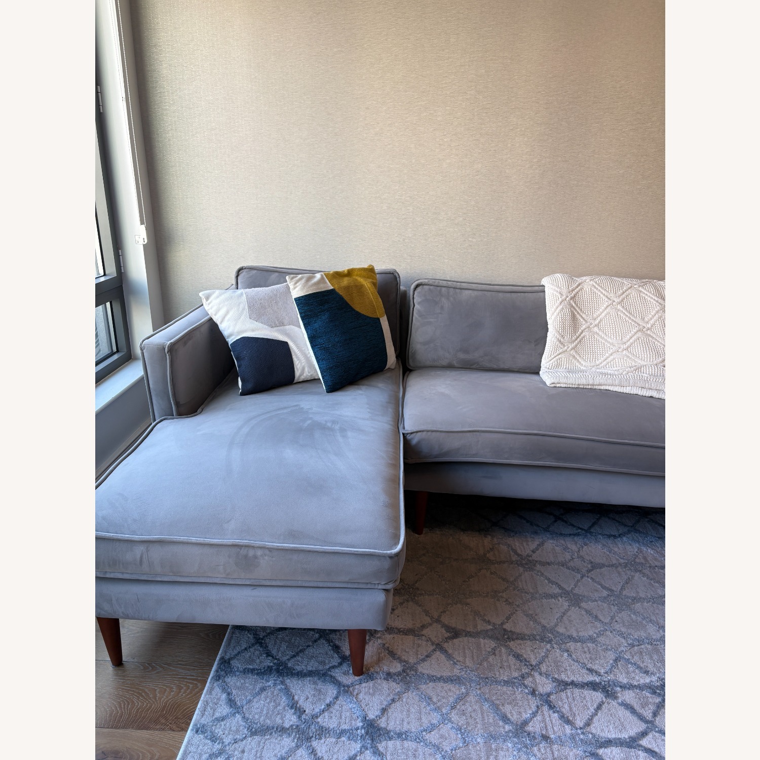 Joybird Serena Dark Gray Velvet 2 Piece Sectional - image-4