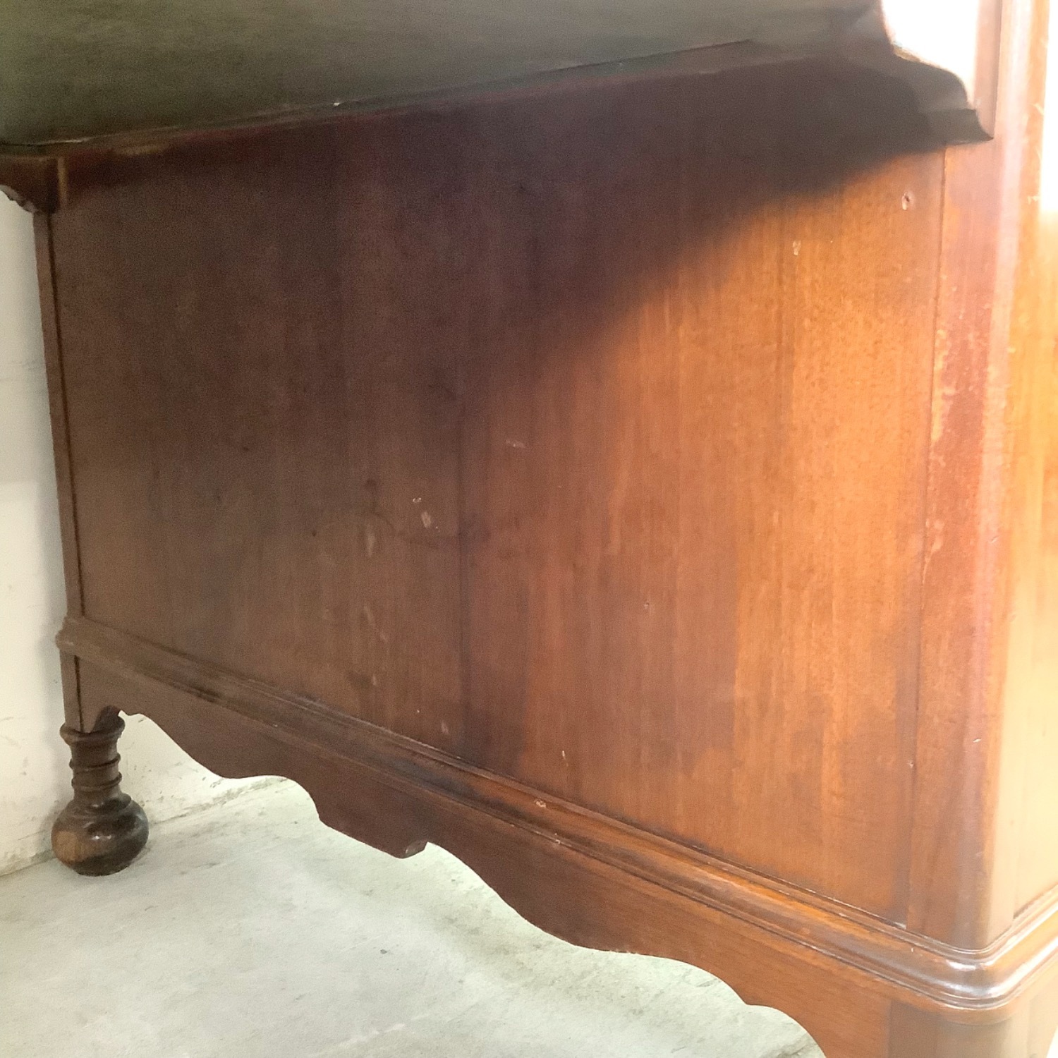 Antique Queen Anne Revival Kneehole Desk - image-9