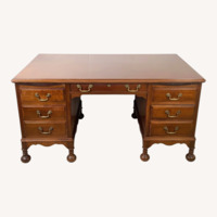 Antique Queen Anne Revival Kneehole Desk