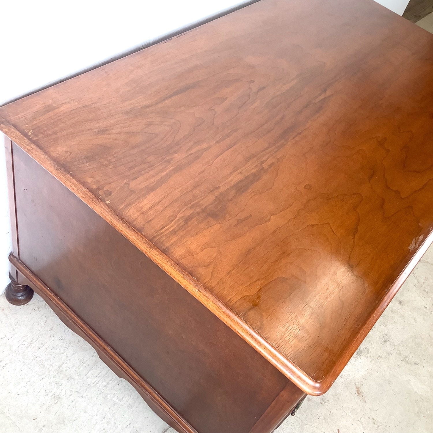 Antique Queen Anne Revival Kneehole Desk - image-21