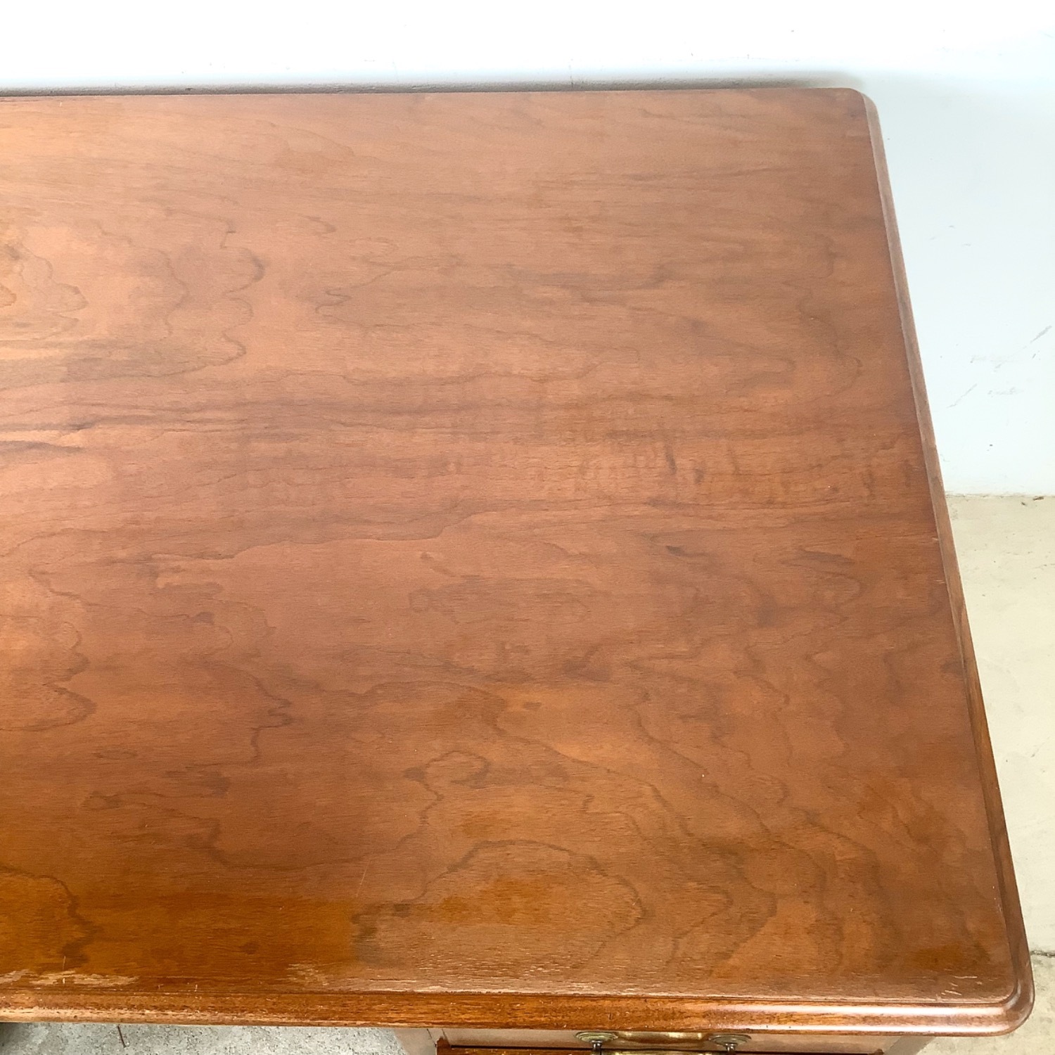 Antique Queen Anne Revival Kneehole Desk - image-15