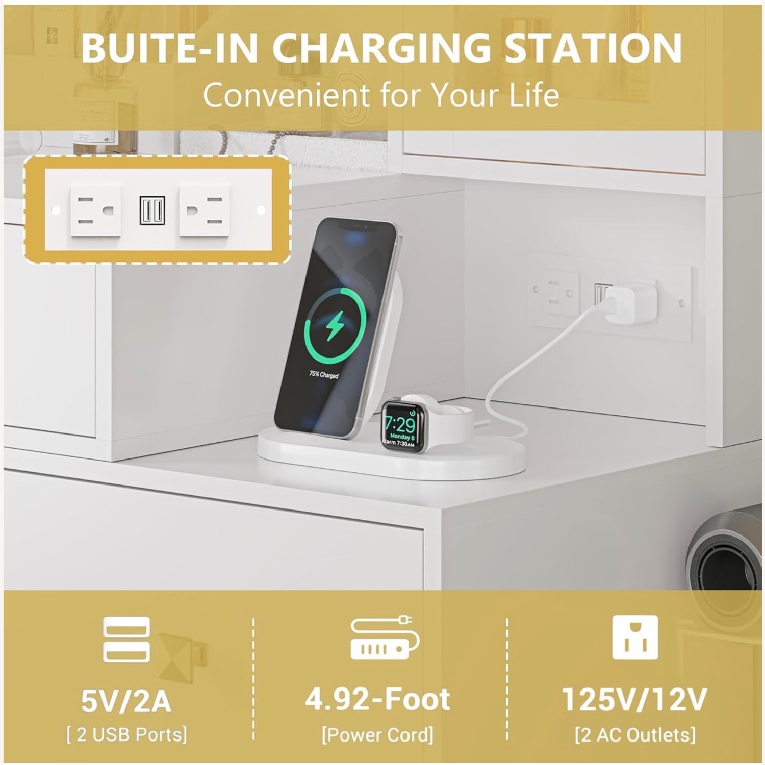 Vanity Desk with Mirror and Lights  - image-3