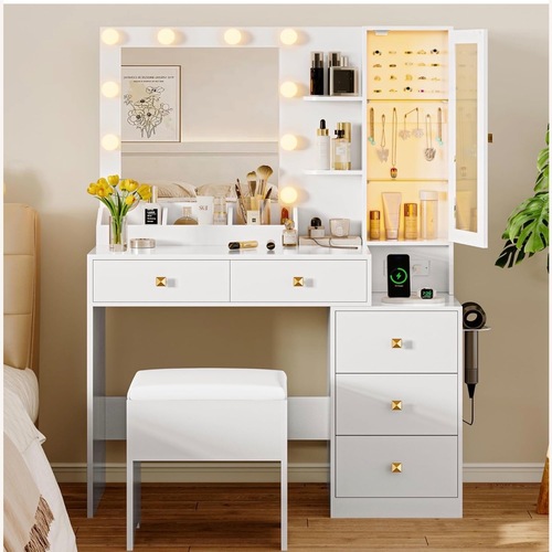 Used Vanity Desk with Mirror and Lights  for sale on AptDeco