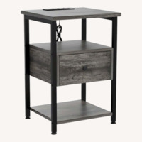 Vintage/Antique Light Gray Wood Side Tables