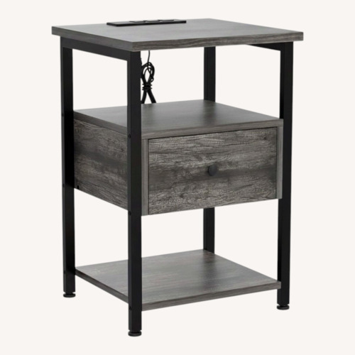 Used Vintage/Antique Light Gray Wood Side Tables for sale on AptDeco