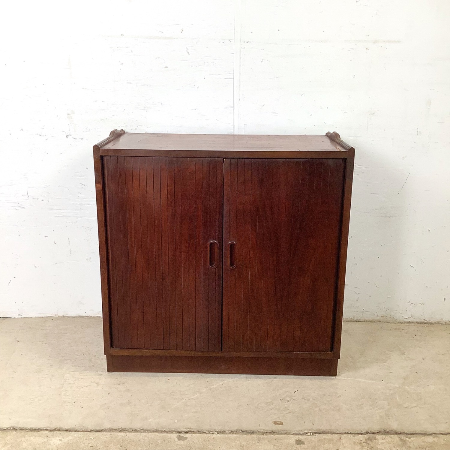 Vintage MCM Walnut Secretary Bookcase W Desk - image-17