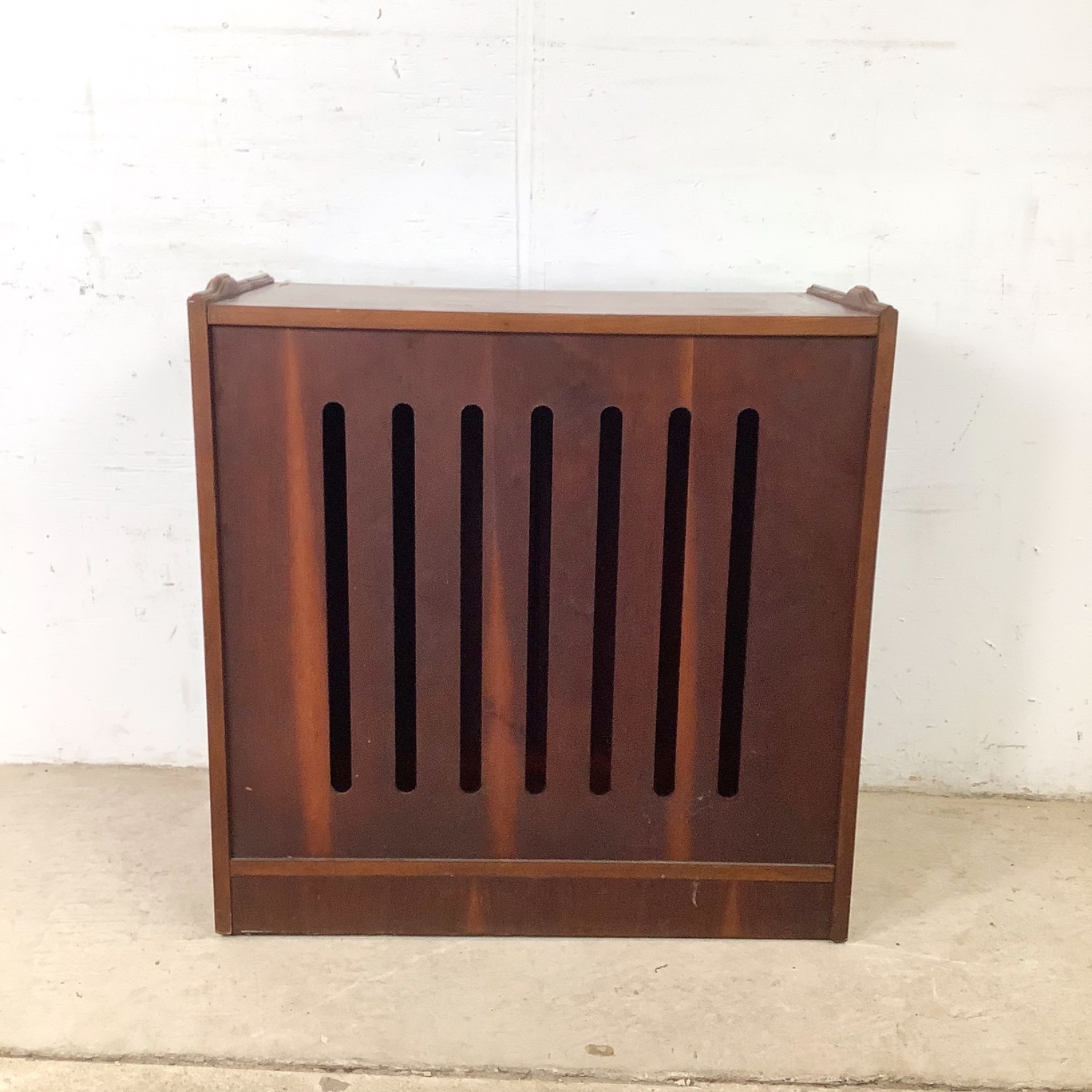 Vintage MCM Walnut Secretary Bookcase W Desk - image-20