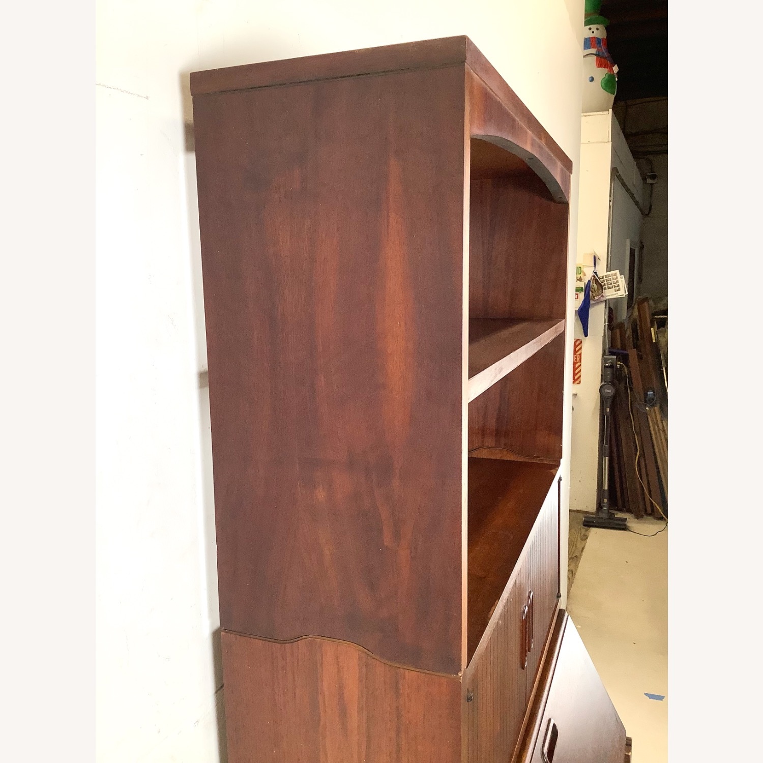 Vintage MCM Walnut Secretary Bookcase W Desk - image-6