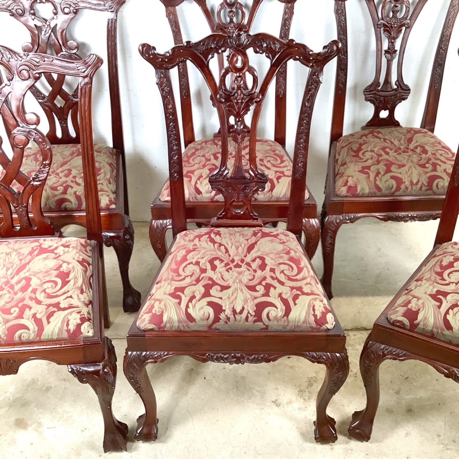 Set of 6 Chippendale Style Mahogany Dining Chairs - image-5