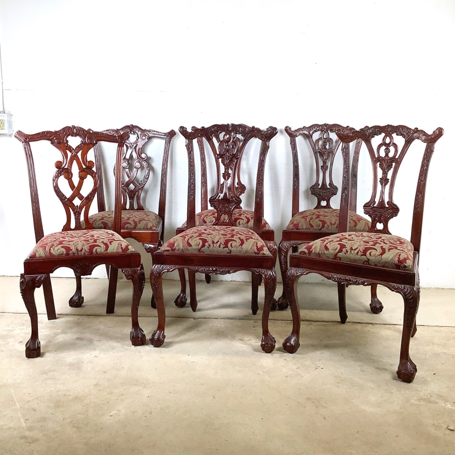 Set of 6 Chippendale Style Mahogany Dining Chairs - image-1