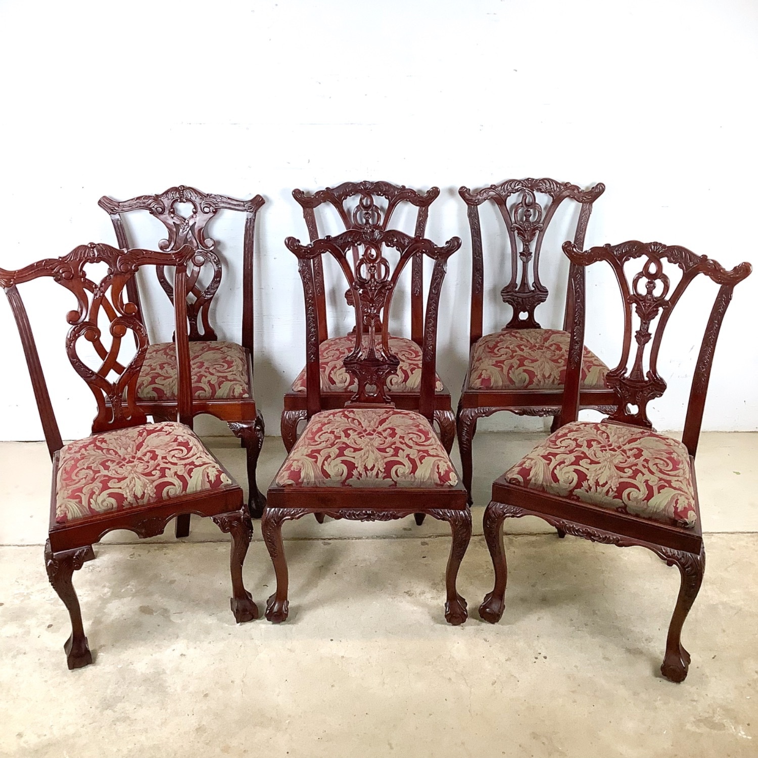 Set of 6 Chippendale Style Mahogany Dining Chairs - image-2