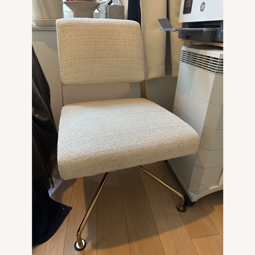 Used CB2 White Linen Rue Cambon Office Chair for sale on AptDeco