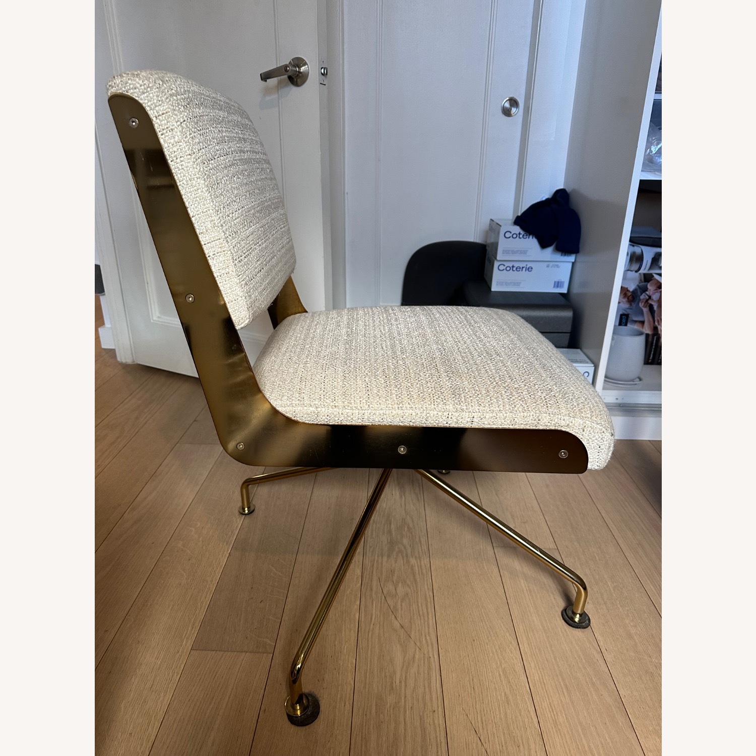 CB2 White Linen Rue Cambon Office Chair - image-2