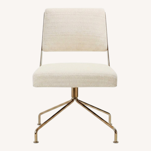 Used CB2 White Linen Rue Cambon Office Chair for sale on AptDeco