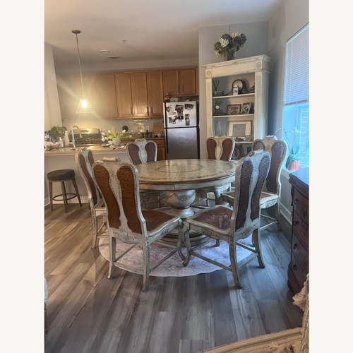 Used Vintage French painted Wood Dining Table for sale on AptDeco