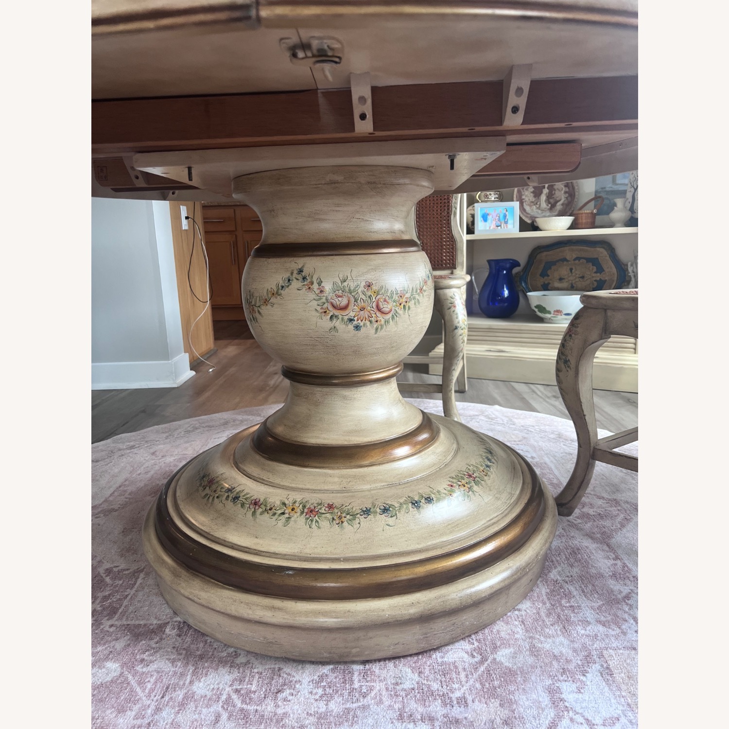 Vintage French painted Wood Dining Table - image-2