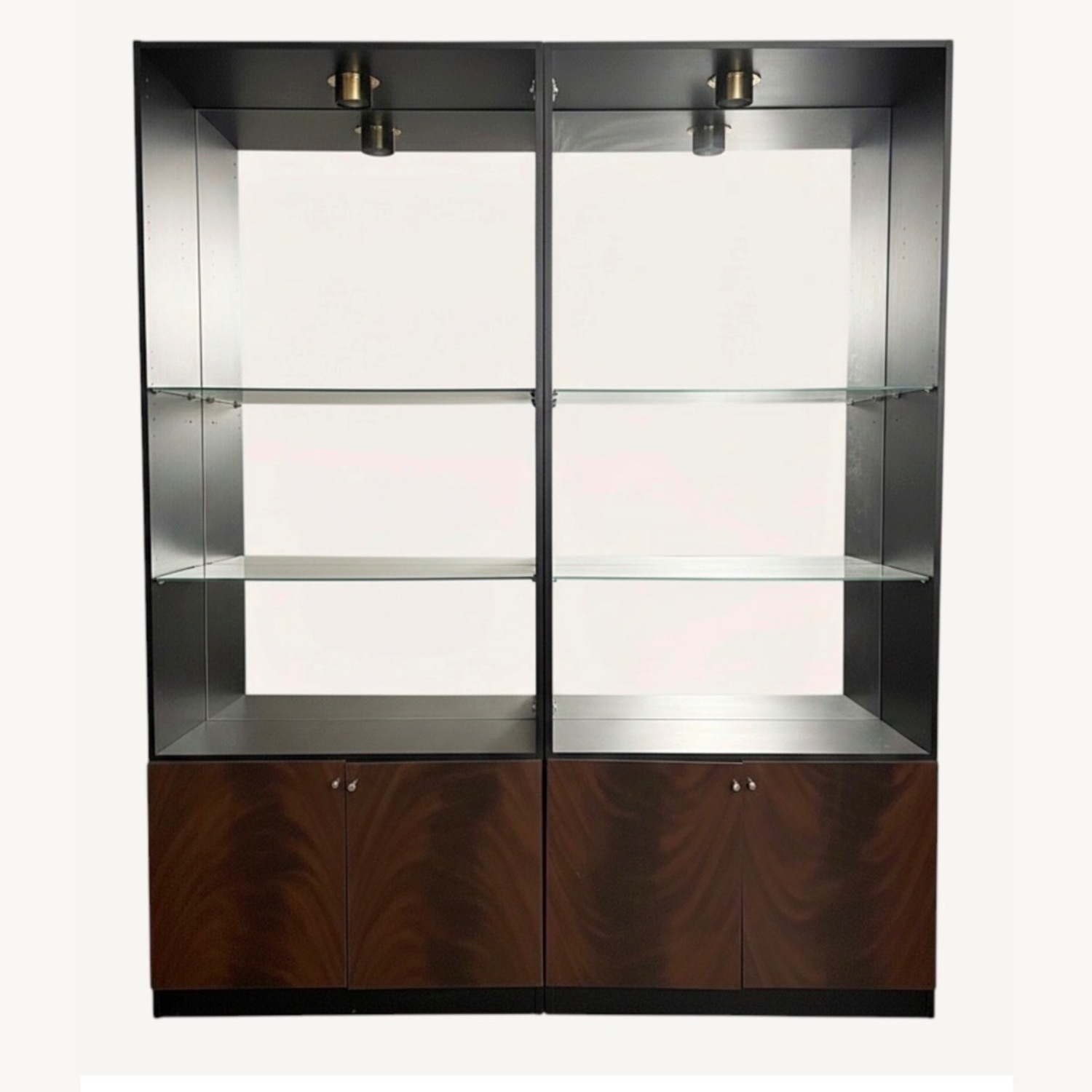 Dark Coffee Wood Display Cabinet  - image-1