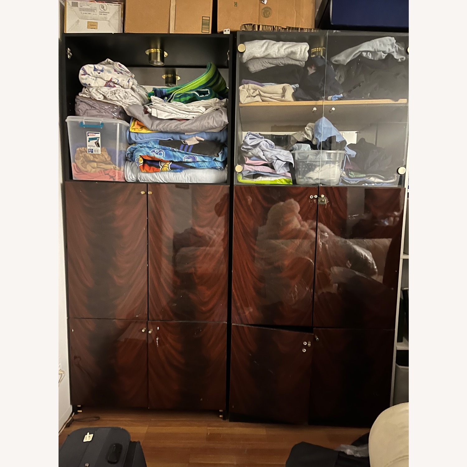 Dark Coffee Wood Display Cabinet  - image-2