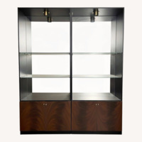 Dark Coffee Wood Display Cabinet 