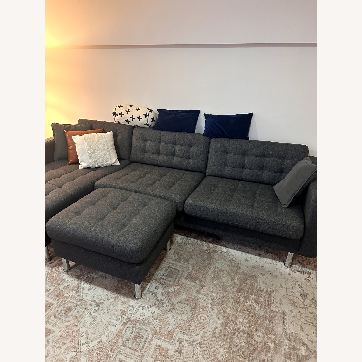 IKEA MORABO Dark Gray Fabric 2 Piece Sectional - image-1